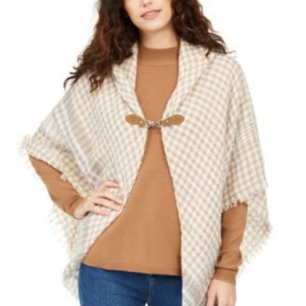 Women's Charter Club Mini-Plaid Toggle TopperSCARF